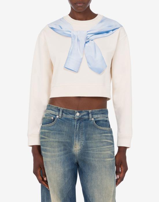 26SS 모스키노 긴팔 티셔츠 AEF261K117063233AEF4003 White DOM - MOSCHINO