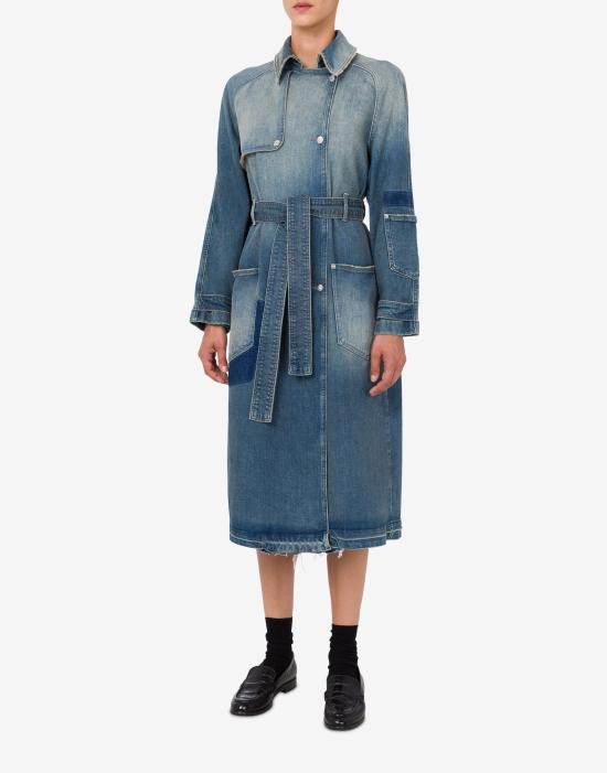 26SS 모스키노 트렌치 코트 AEF261K106023220AEF1295 Blue DOM - MOSCHINO