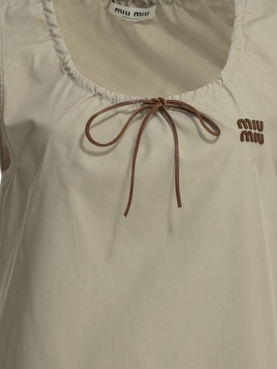 26FW 미우미우 숏 원피스 MF641412NSF0A08 S OOO Beige - MIU MIU