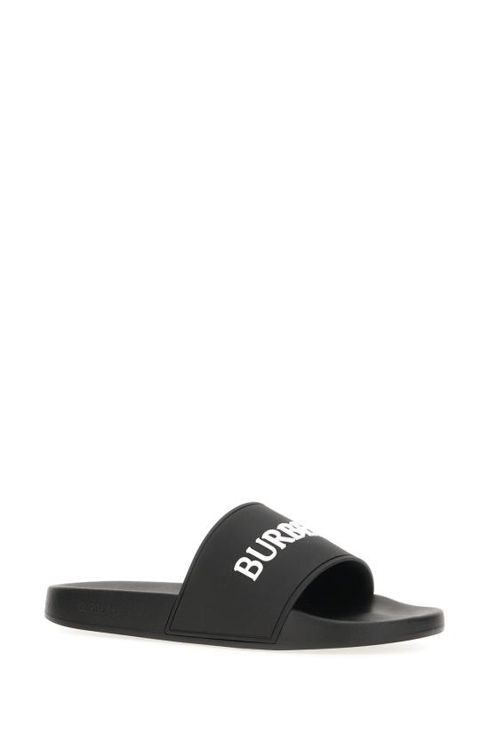 26FW 버버리 로고 슬라이드 8123601 B7281 BLACK WHITE - BURBERRY