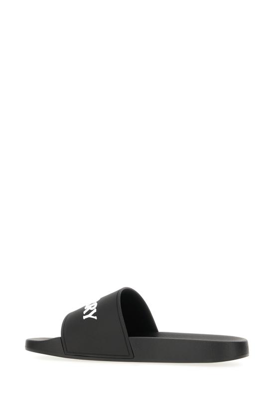 26FW 버버리 로고 슬라이드 8123601 B7281 BLACK WHITE - BURBERRY