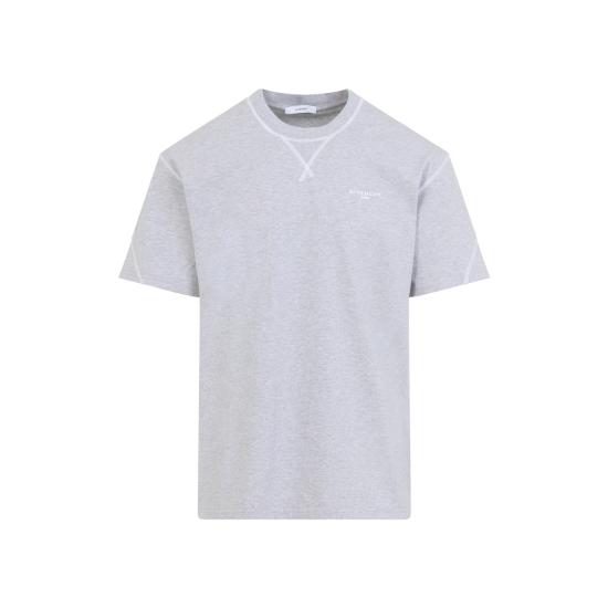 26FW 지방시 반팔 티셔츠 BM71P53YR8 055 LIGHT GREY MELANGE - GIVENCHY