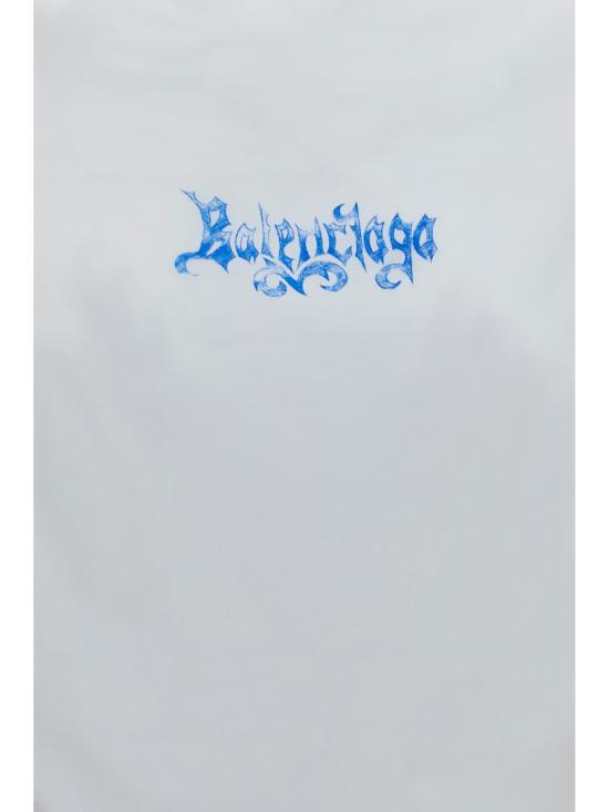 26FW 발렌시아가 스케치 쇼트 슬리브 탑 A0016UTUVQ4 9000 WHITE - BALENCIAGA