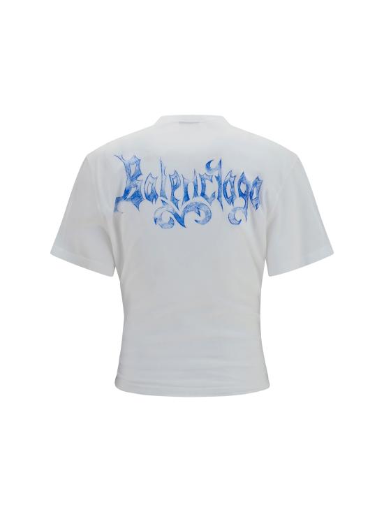 26FW 발렌시아가 스케치 쇼트 슬리브 탑 A0016UTUVQ4 9000 WHITE - BALENCIAGA
