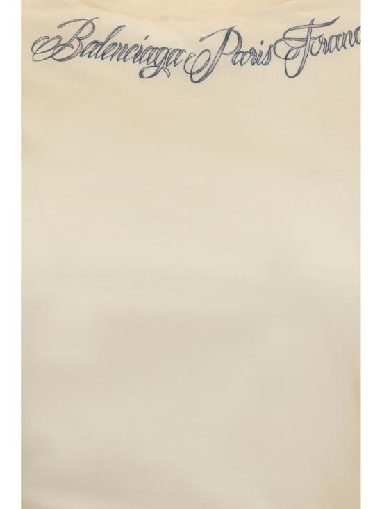 26FW 발렌시아가 잉크 아트워크 프린팅 쇼트 슬리브 티셔츠 A0016UTUVQ3 9002 CREAM - BALENCIAGA