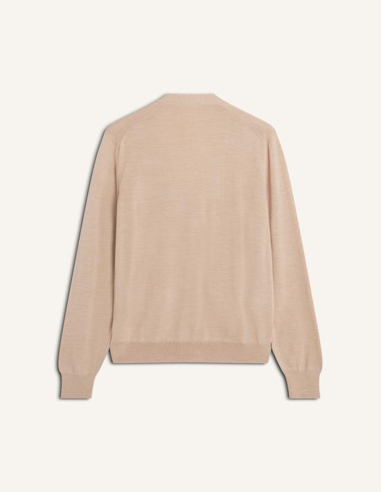 26SS 메종키츠네 폭스 헤드 메리노 레귤러 가디건 PM00501KT11810429 ROASTED ALMOND DOM - MAISON KITSUNE