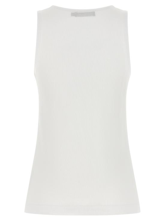 26SS 돌체앤가바나 DG 자수 & 라인스톤 립 탱크탑 F8V40ZGDDL8W0800 White - DOLCE & GABBANA