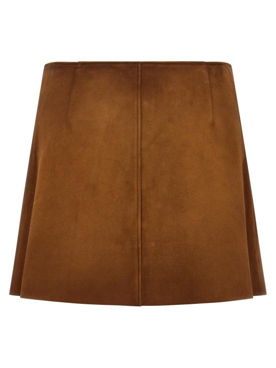 26FW 미우미우 숏 스커트 MPD859SOOO19QLF0046 Brown - MIU MIU