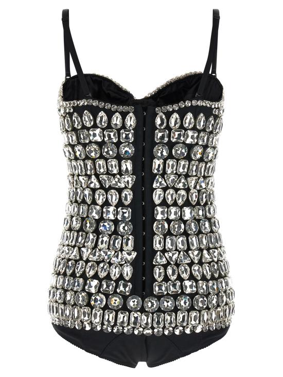 26SS 돌체앤가바나 바디수트 티셔츠 F73O3ZGD0O8S8400 Silver - DOLCE & GABBANA