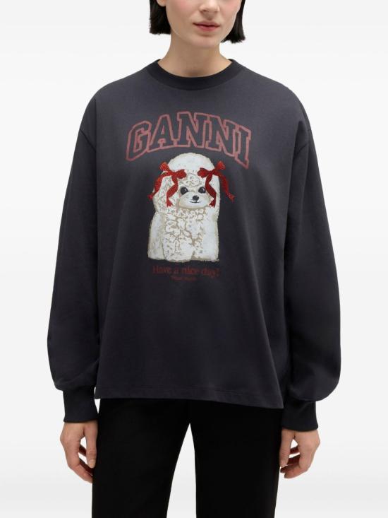 26FW 가니 푸들 롱슬리브 티셔츠 A1050036 252 BLACK - GANNI