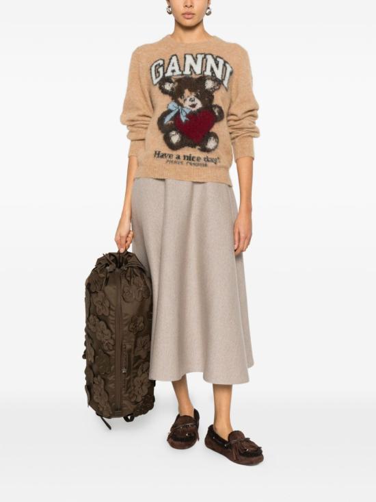 26FW 가니 베어 그래픽 울 니트 A1070091 118 CAMEL - GANNI