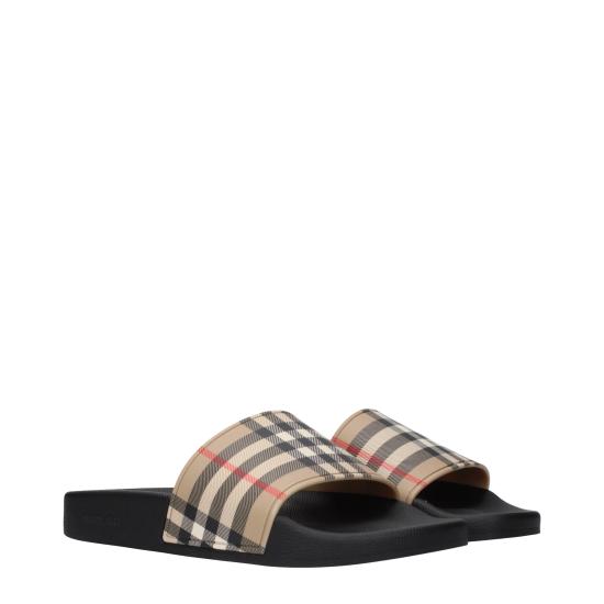 26SS 버버리 체크 패턴 FURLEY 슬라이드 8057037 - BURBERRY
