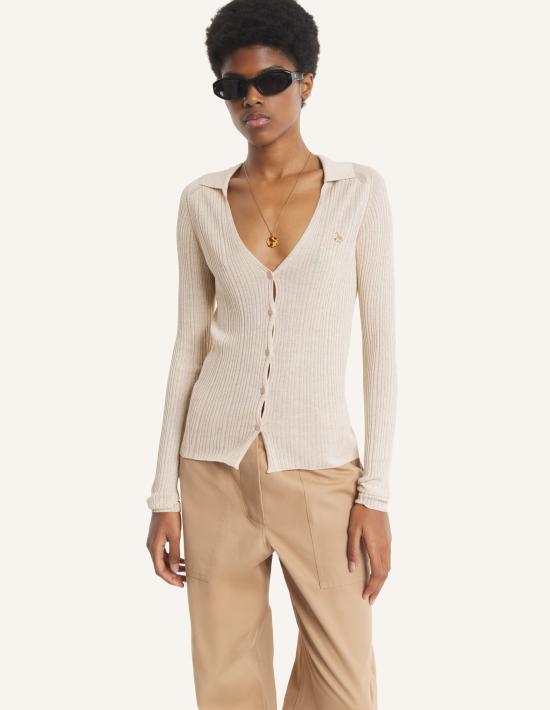 26SS 메종키츠네 가디건 QW00501KT1195H218 LIGHT BEIGE MELANGE DOM