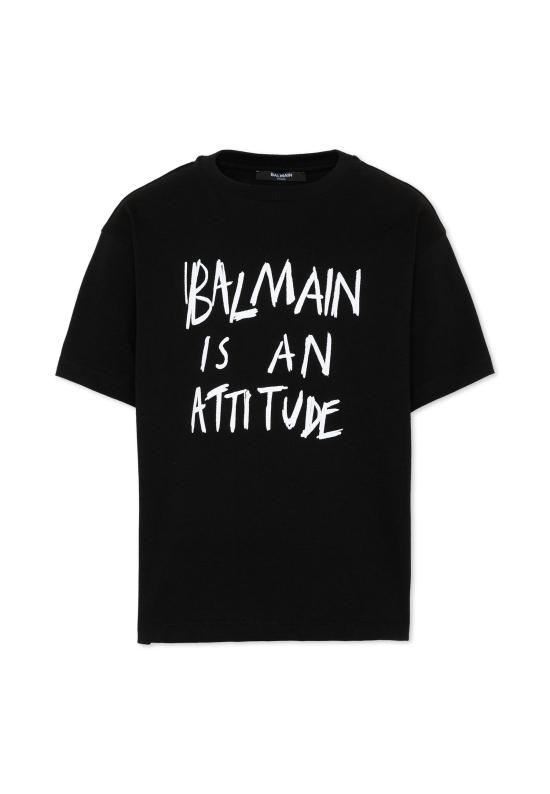 26FW [키즈] 발망 티셔츠 BZ8H01 Z3672 930BC BLACK