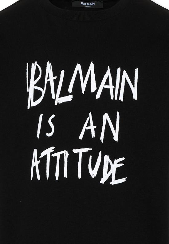 26FW [키즈] 발망 티셔츠 BZ8H01 Z3672 930BC BLACK - BALMAIN