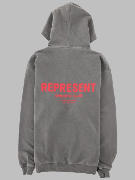 26FW 리프레젠트 후드 티셔츠 OCM41113 02 GREY - REPRESENT