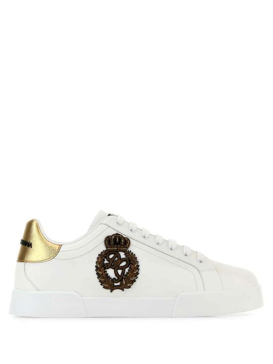 26FW 돌체앤가바나 카프스킨 나파 포르토피노 스니커즈 CS2330 AH136 8I047 BIANCO ORO