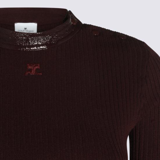 26FW 쿠레쥬 스웨터 326MPU285 FI00014010 BURGUNDY - COURREGES