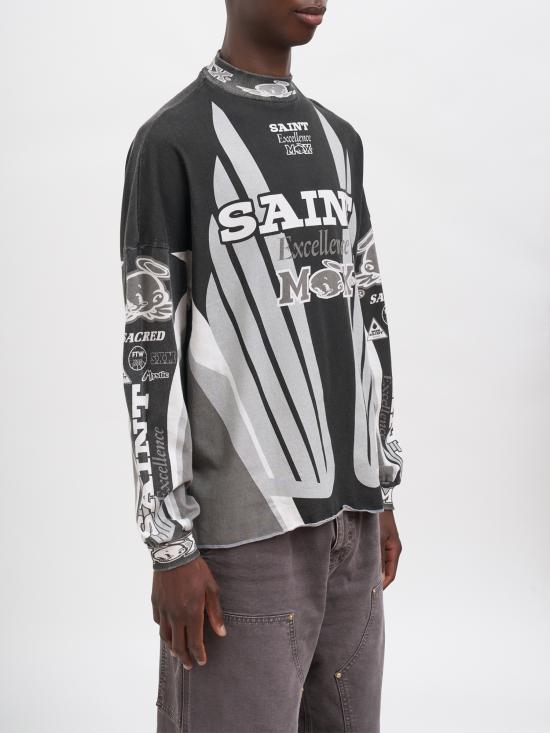 26SS 세인트 미카엘 반팔 티셔츠 NSMMK80000029 Black - SAINT MXXXXXX