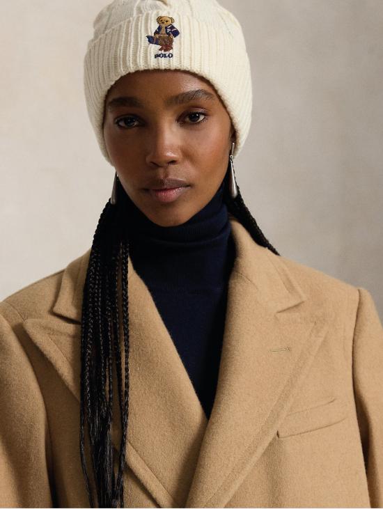 26FW 랄프 로렌 모자 카펠로 아 트레체 콘 폴로 베어 크레마 - RALPH LAUREN