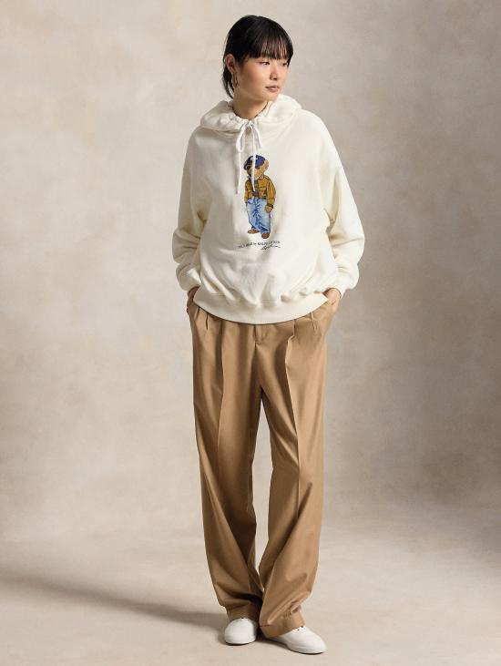 26FW 랄프 로렌 후드 티셔츠 펠파 콘 카푸치오 콘 스탐파 폴로 베어 크레마 - RALPH LAUREN