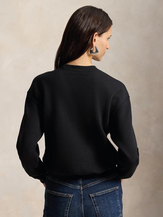 26FW 랄프 로렌 긴팔 티셔츠 저지 Lavato Nera를 입은 Felpa Girocollo - RALPH LAUREN