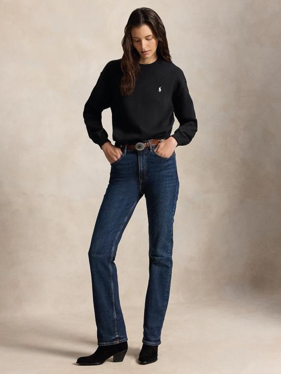 26FW 랄프 로렌 긴팔 티셔츠 저지 Lavato Nera를 입은 Felpa Girocollo - RALPH LAUREN