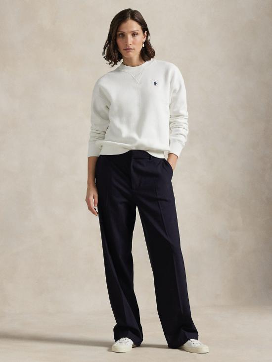 26FW 랄프 로렌 긴팔 티셔츠 저지 Lavato Bianco를 입은 Felpa Girocollo - RALPH LAUREN