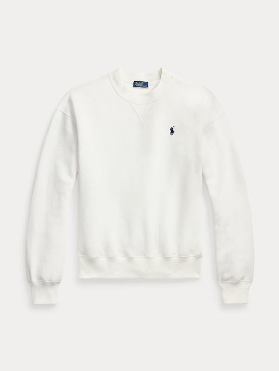 26FW 랄프 로렌 긴팔 티셔츠 저지 Lavato Bianco를 입은 Felpa Girocollo - RALPH LAUREN