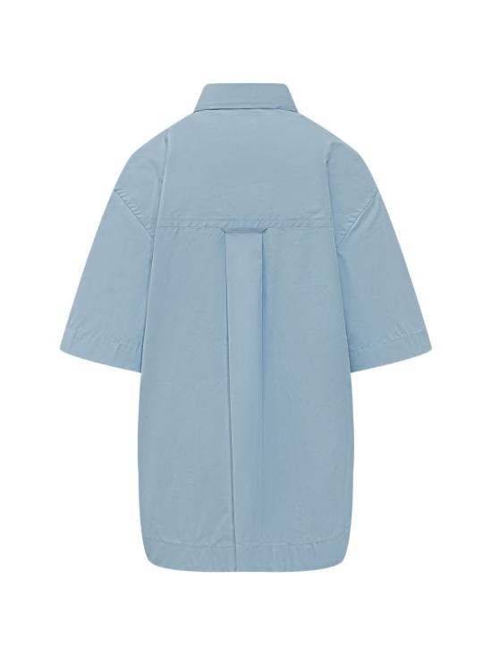 26SS 아미 포플린 반팔 셔츠 USH809 CO0063 484 BLUE CASHMERE DOM - AMI