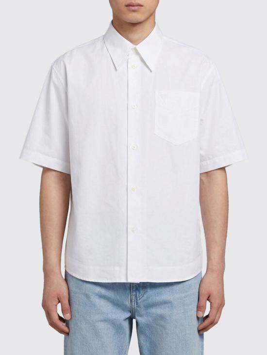 26SS 아미 포플린 반팔 셔츠 USH809 CO0063 100 WHITE DOM