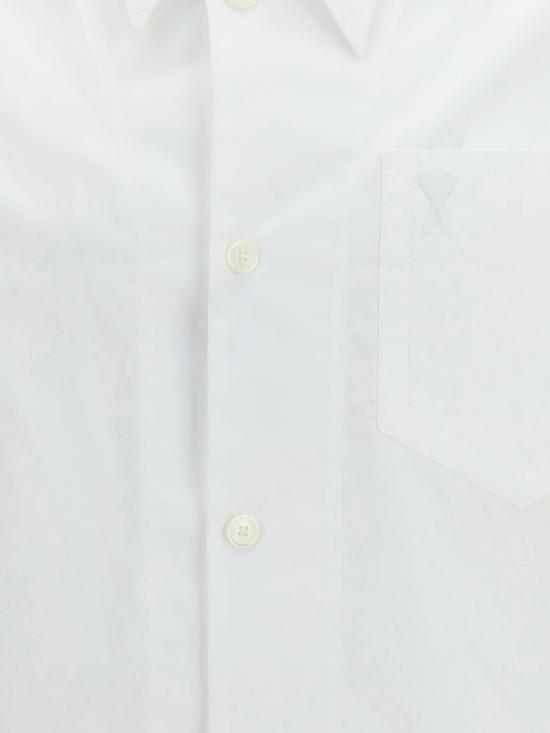 26SS 아미 포플린 반팔 셔츠 USH809 CO0063 100 WHITE DOM - AMI