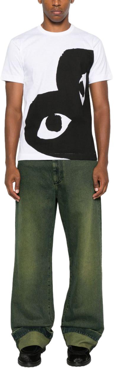 25FW 꼼데가르송 반팔 티셔츠 AXT347D1 WHITE - COMME DES GARCONS