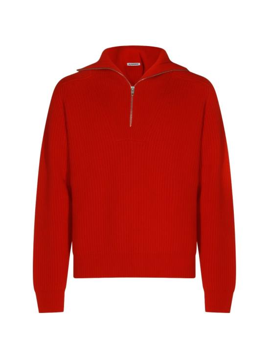 26FW 질샌더 집업 니트 J22GP0291J14848 626 Poppy