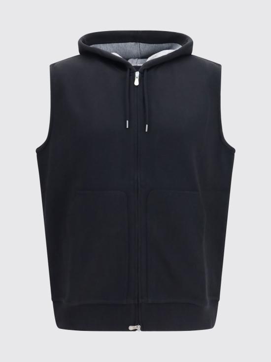 26SS 브루넬로 쿠치넬리 후드 티셔츠 MM8319079G C101 Black - BRUNELLO CUCINELLI