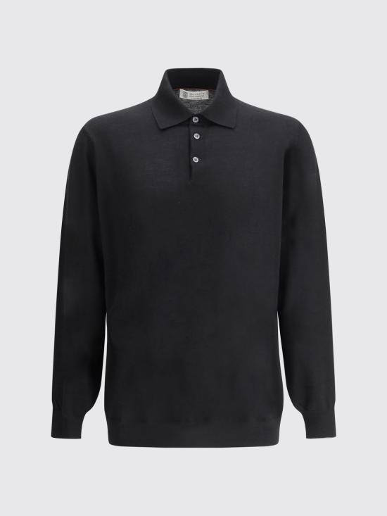 26SS 브루넬로 쿠치넬리 폴로 티셔츠 M2400295 CH101 Black - BRUNELLO CUCINELLI