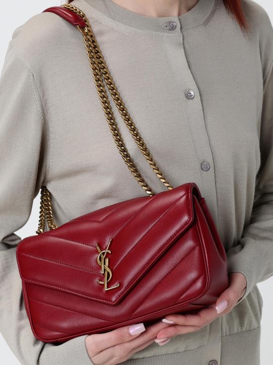 26SS 생로랑 루루 마틀라세 램스킨 스몰 숄더백 801437AAEAX 6946 Red - SAINT LAURENT