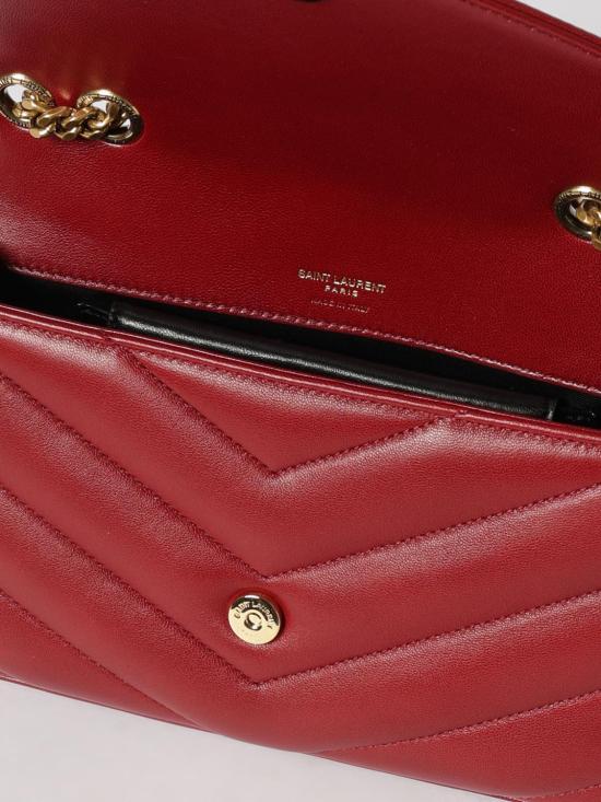26SS 생로랑 루루 마틀라세 램스킨 스몰 숄더백 801437AAEAX 6946 Red - SAINT LAURENT
