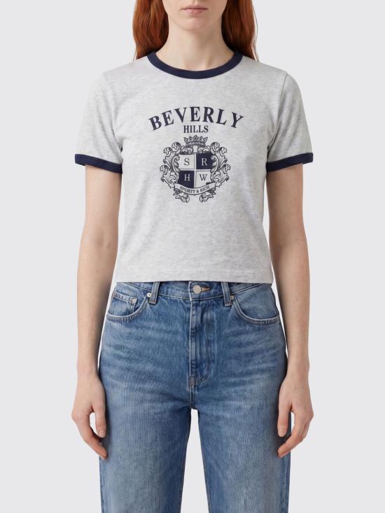 26SS 스포티앤리치 반팔 티셔츠 TO07376256GY18 HEATGREDARNAV Grey