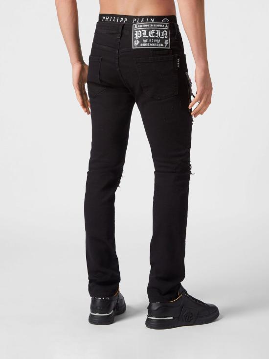 26SS 필립 플레인 데님 팬츠 SACCMDT3002PDE004N 14AM Black - PHILIPP PLEIN