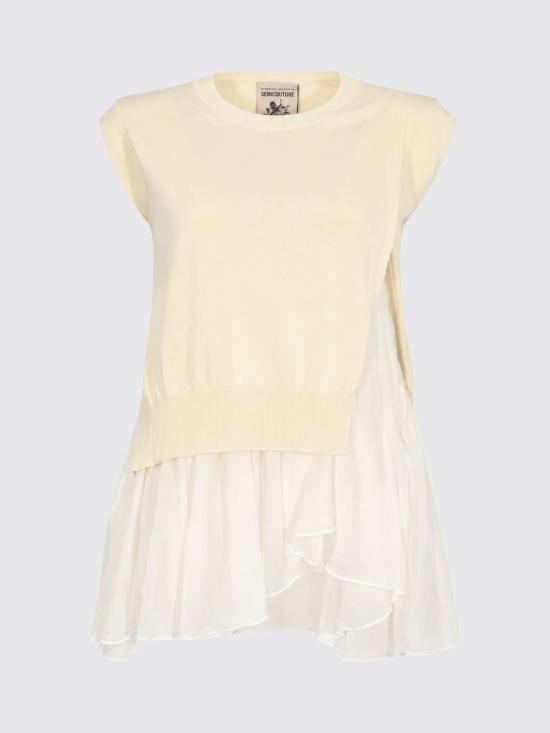 26SS 세미쿠튀르 반팔 티셔츠 S6SA01 A210 Milk - SEMI-COUTURE