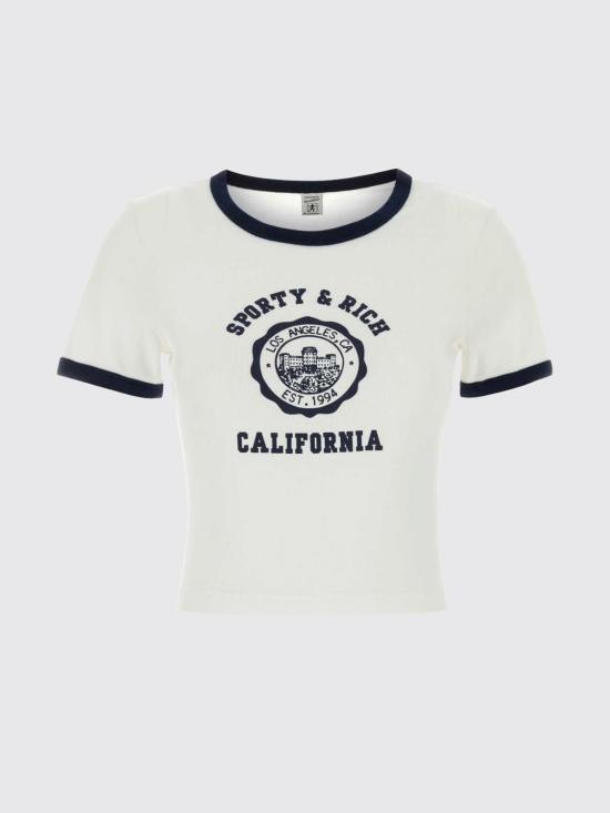 26SS 스포티앤리치 반팔 티셔츠 TO073710509WH50 WHIDARNAV White - SPORTY & RICH