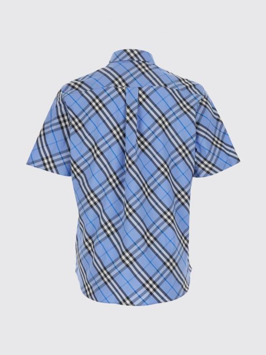 26SS 버버리 레귤러 핏 체크 코튼 셔츠 8123674 Gnawed Blue - BURBERRY