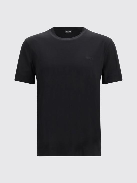 26SS 에르메네질도제냐 반팔 티셔츠 UH360A3H765K09 001 Black - ERMENEGILDO ZEGNA