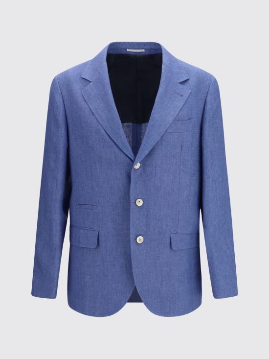 26SS 브루넬로 쿠치넬리 리넨 디컨스트럭티드 재킷 MB4307BTD C013 Denim - BRUNELLO CUCINELLI