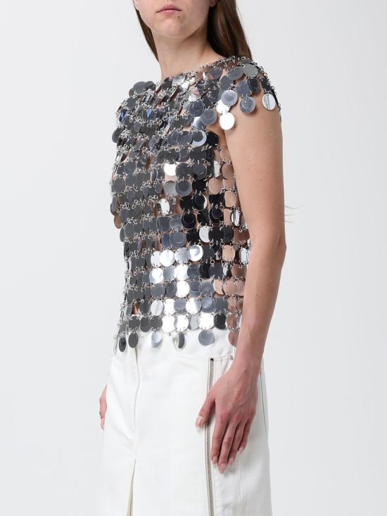 26SS 파코라반 반팔 티셔츠 19EITO010PS0133 P040 Silver - PACO RABANNE