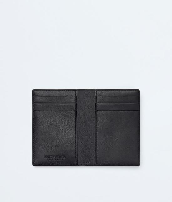 26FW 보테가베네타 인트레치아토 플랩 카드 케이스 749417VCPQ48803 Black - BOTTEGA VENETA