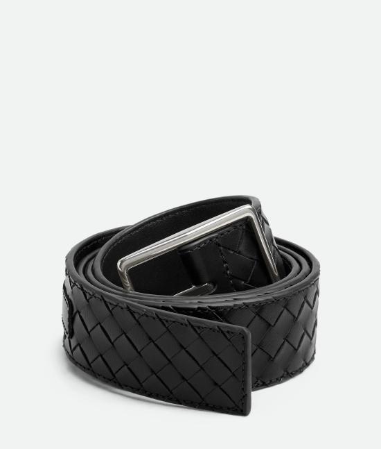 26FW 보테가베네타 인트레치아토 피콜로 벨트 796783V4LQ18803 Black - BOTTEGA VENETA