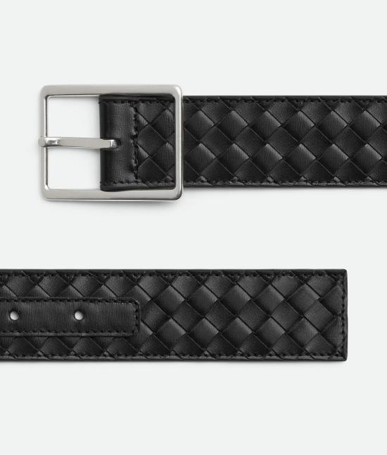 26FW 보테가베네타 인트레치아토 피콜로 벨트 796783V4LQ18803 Black - BOTTEGA VENETA