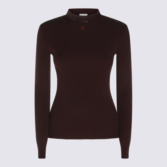 26FW 쿠레쥬 스웨터 326MPU285 FI00014010 BURGUNDY